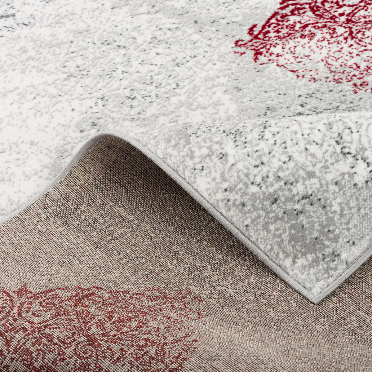 DESIGNER TEPPICH SAMBA MODERN KARO - Rot, Textil (80/150cm) - Pergamon