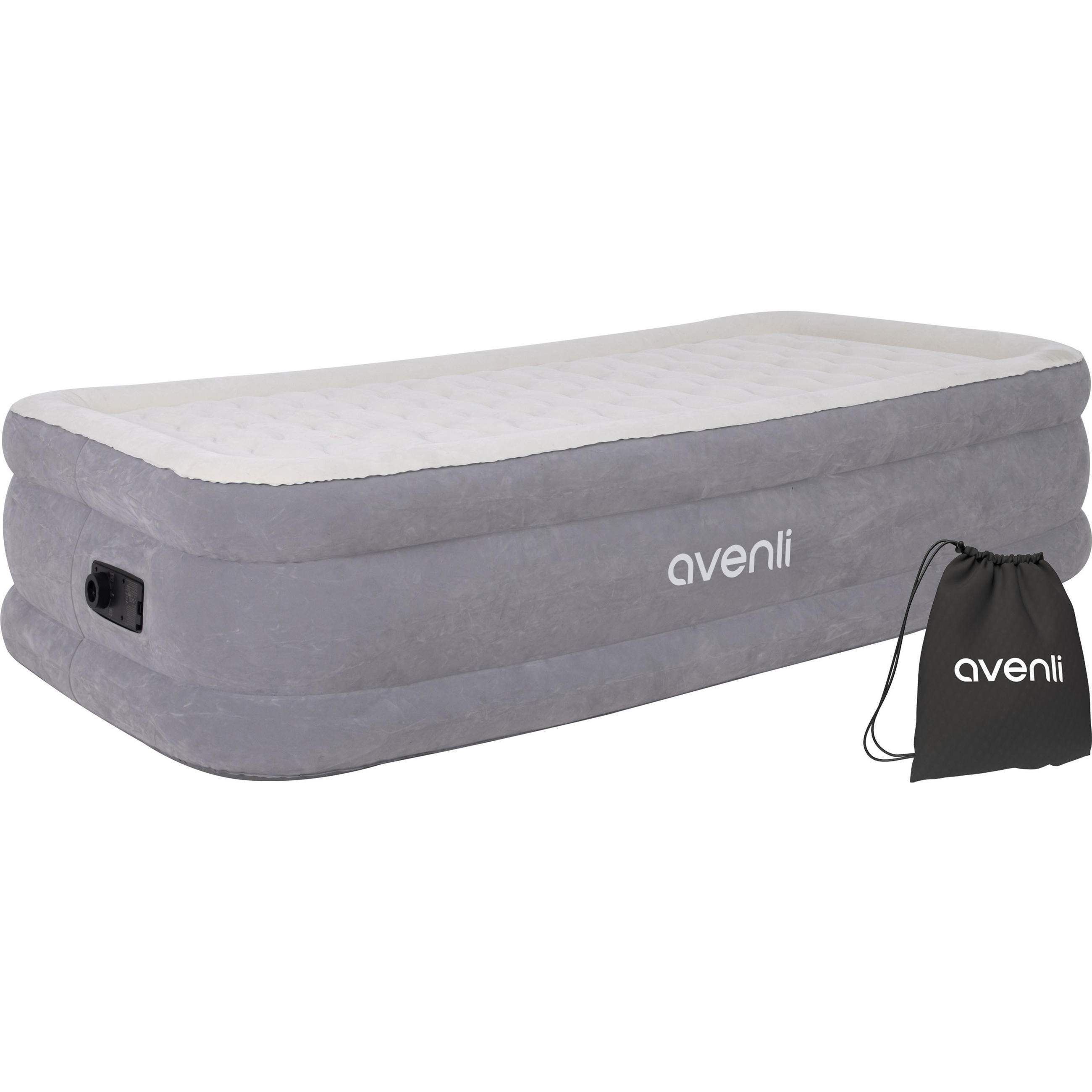 LUFTBETT Luftmatratze selbstaufblasend 191 x 99 x 46 cm mit integrierter Pumpe - Grau, Kunststoff (99/191cm) - Avenli