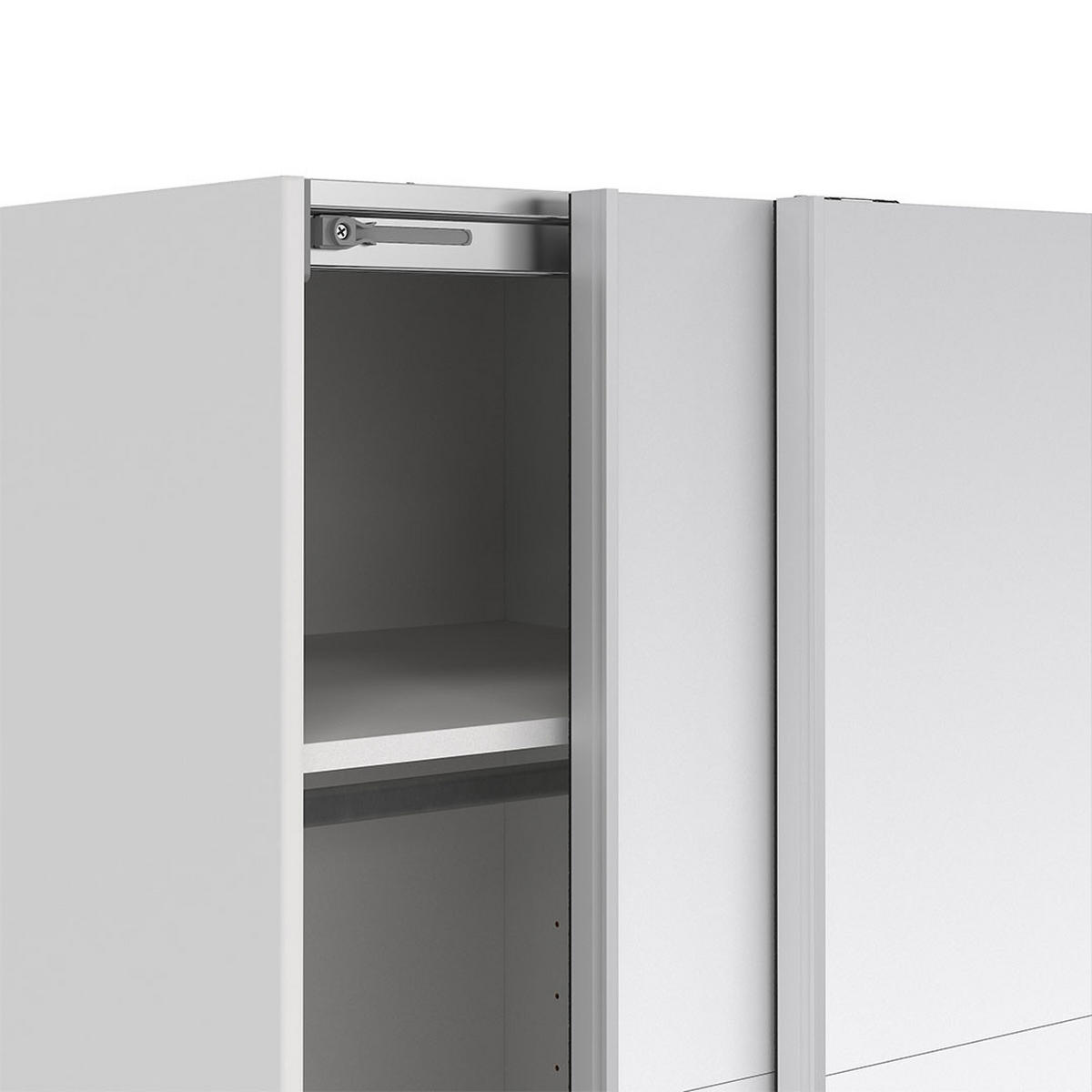 SCHIEBETÜRENSCHRANK, Catania, Weiß, Holzwerkstoff, 119 x 67 x 201 cm - Weiß, Holzwerkstoff (119/201/67cm) - ebuy24