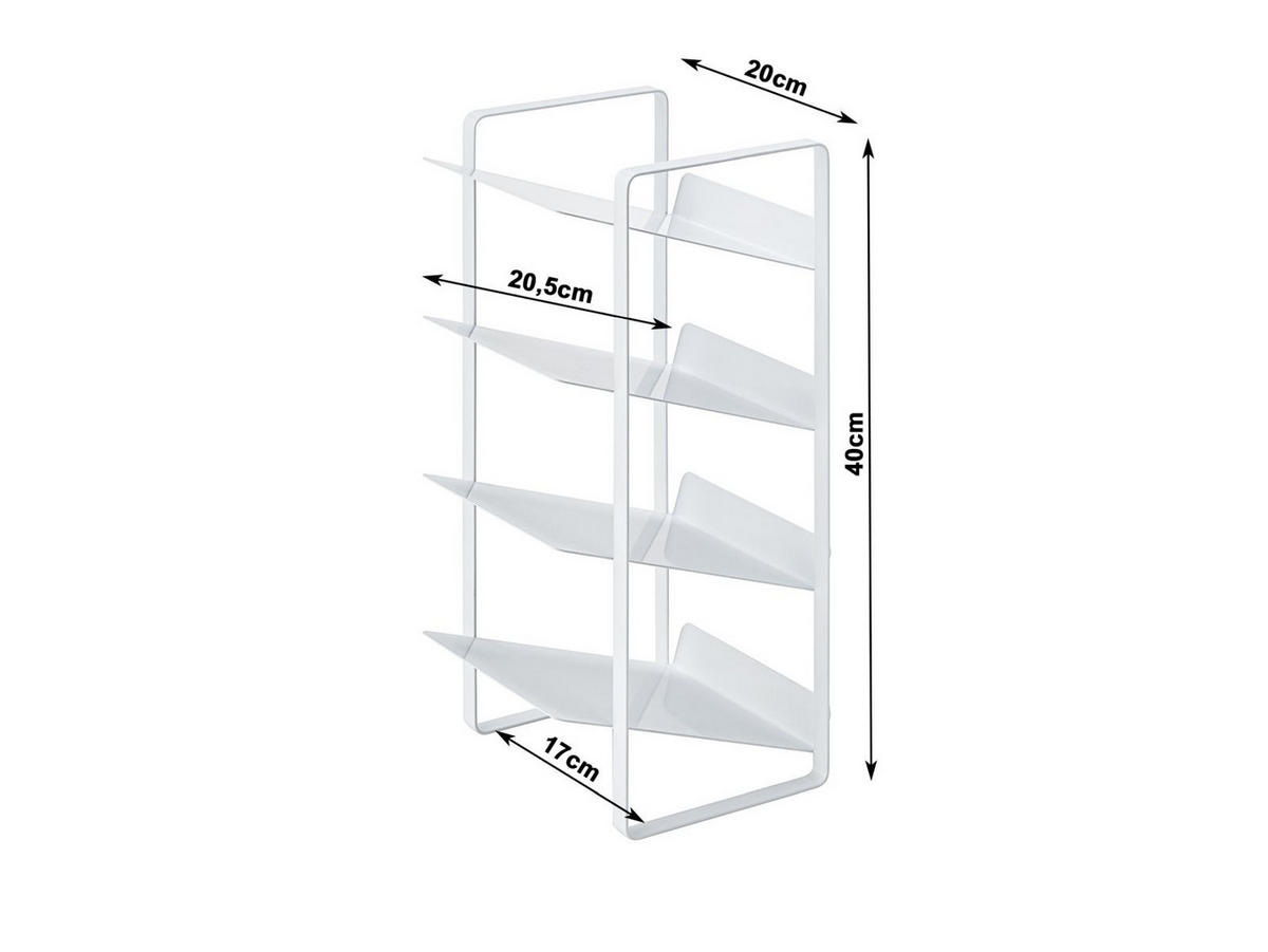 FLASCHENREGAL Tower weiß 20/40/20 cm 4 Etagen - Weiß, Metall (20/40/20cm) - Yamazaki
