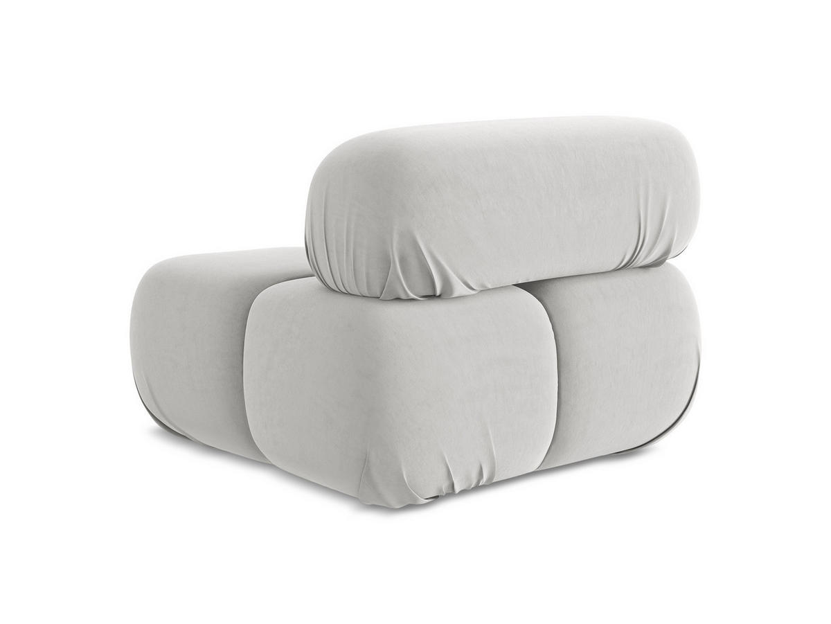 SESSEL Samt Stoff Grau - Silberfarben/Schwarz, Kunststoff/Textil (96/70/95cm) - Makamii