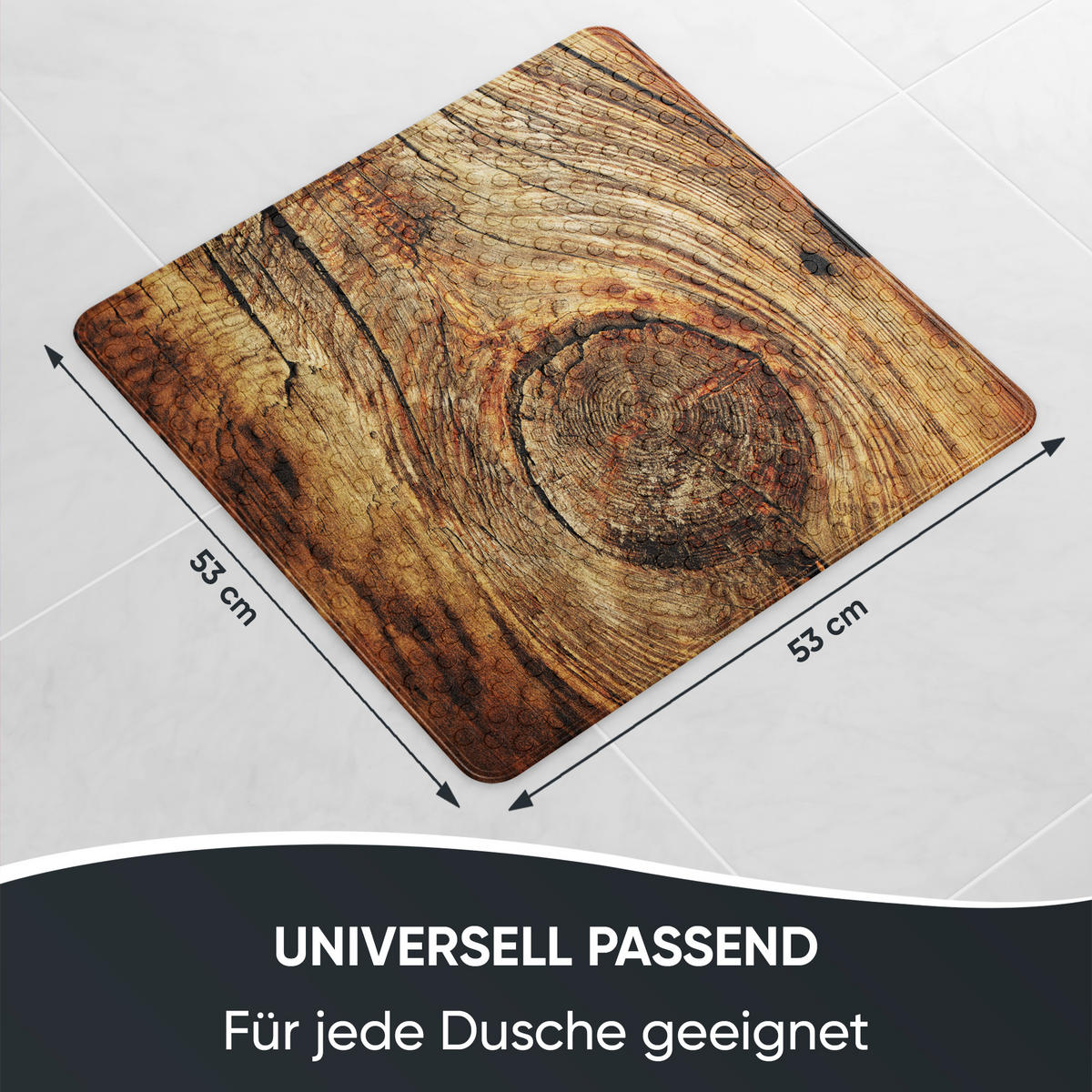 BADEMATTE Rustikal - Beige, Kunststoff (53/53cm) - Sanilo