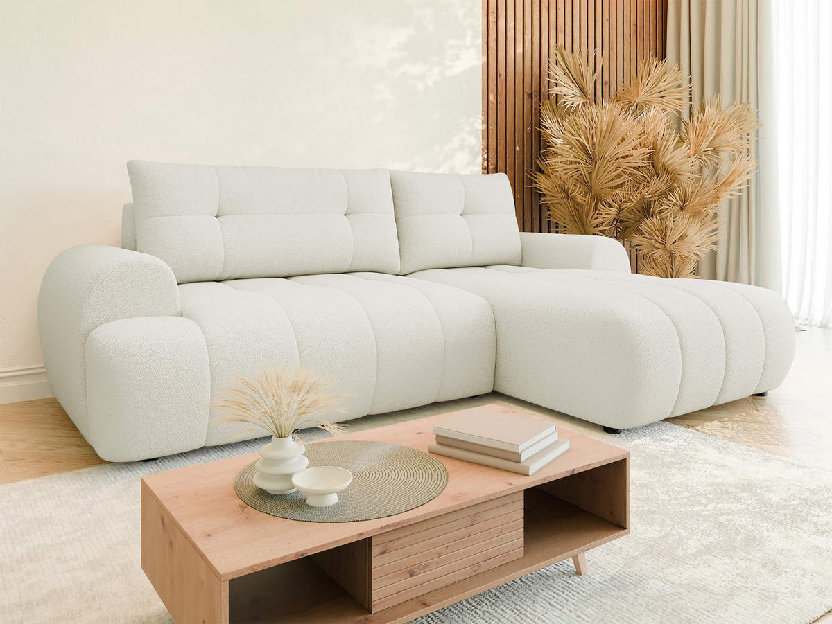 ECKSOFA Fiorano, Seite: Rechts - Schwarz/Naturfarben, Holz/Kunststoff (265/177cm) - MIRJAN24