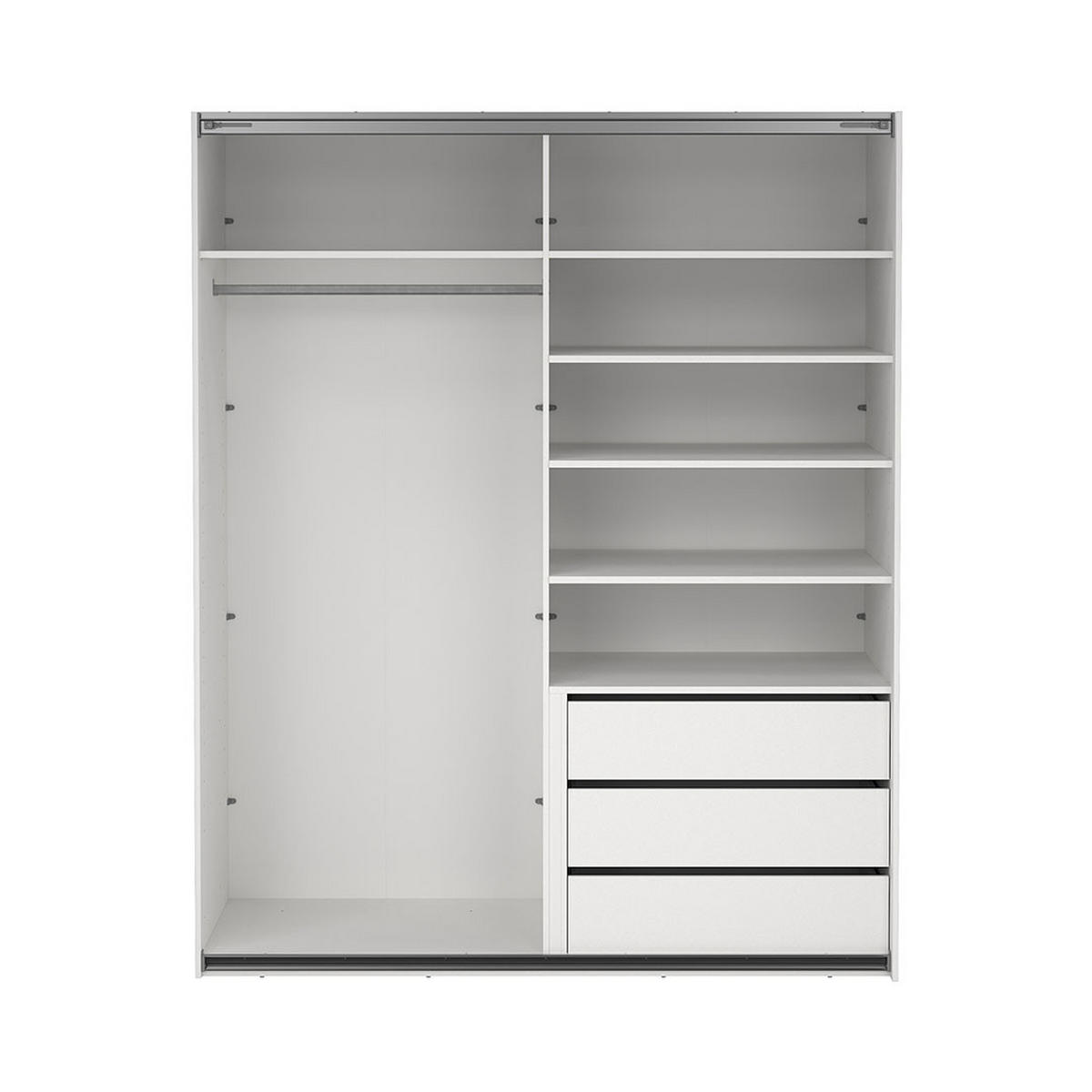 SCHIEBETÜRENSCHRANK, Catania, Weiß, Holzwerkstoff, 179 x 67 x 221 cm - Weiß, Holzwerkstoff (179/221/67cm) - ebuy24