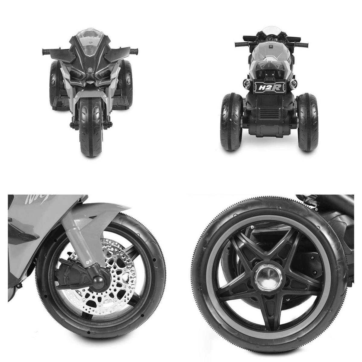 ELEKTROMOTORRAD Ninja schwarz drei Kunststoffräder, LED-Beleuchtung, Mp3 - Schwarz, Kunststoff (105/33/53cm) - Moni