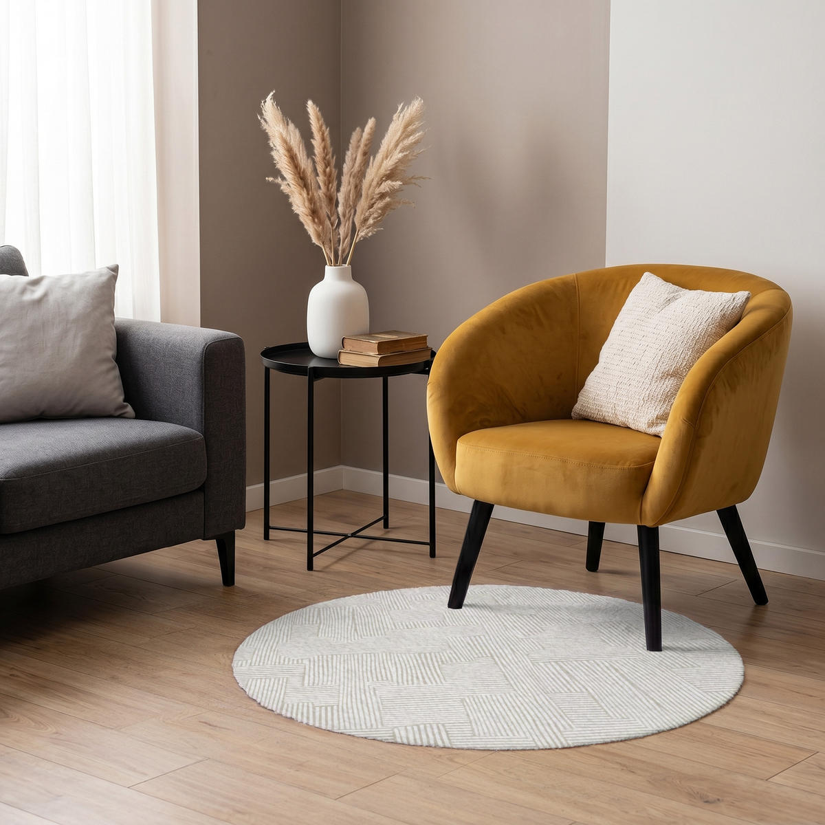 KOBERCE - Textúra - abstraktná - béžová - 90x90 cm - béžová, textil/plast (90/0.4cm) - OnlyWow
