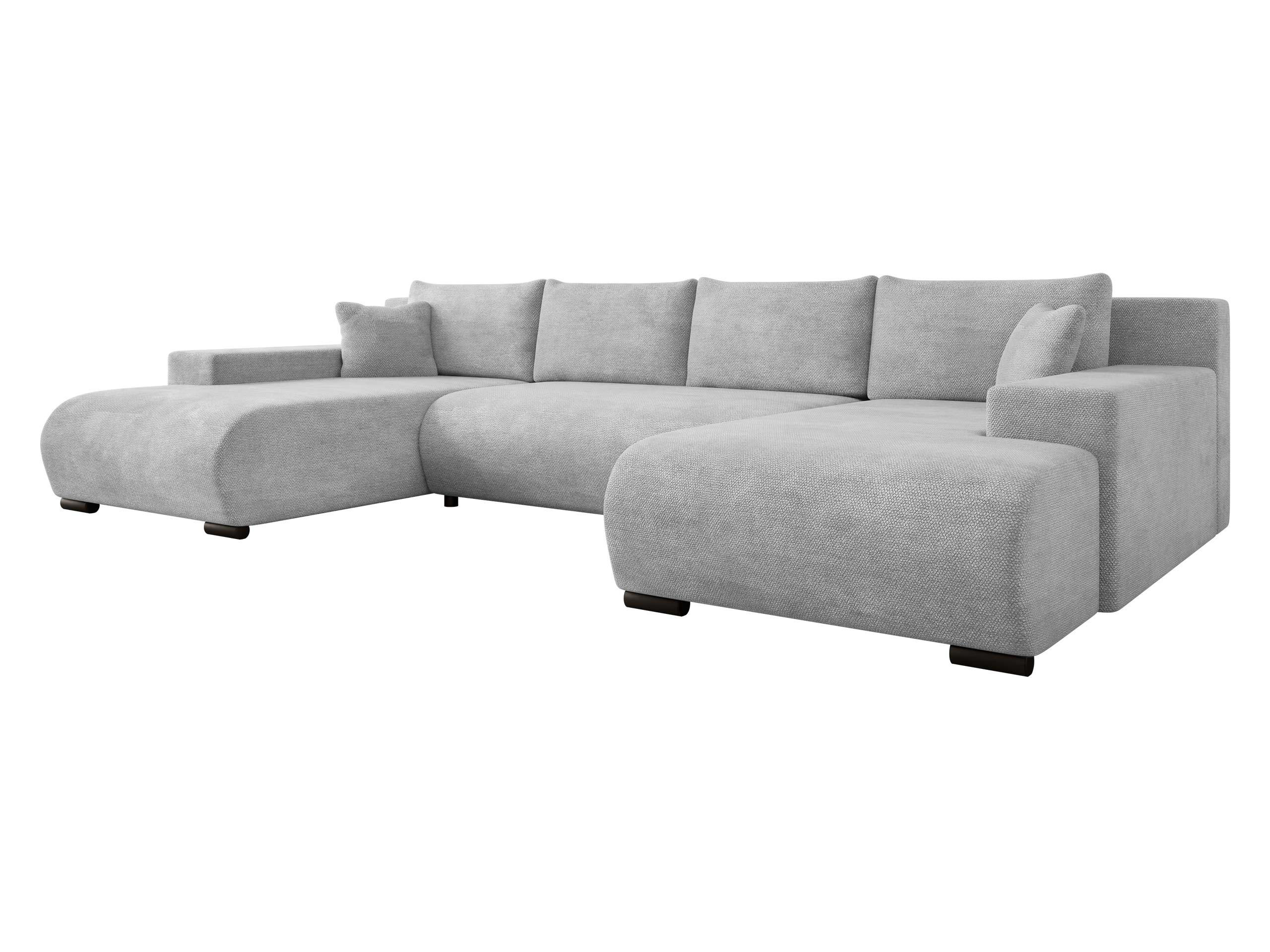 WOHNLANDSCHAFT Nojan U - Greige/Schwarz, Holz/Kunststoff (351/80/191cm) - MIRJAN24