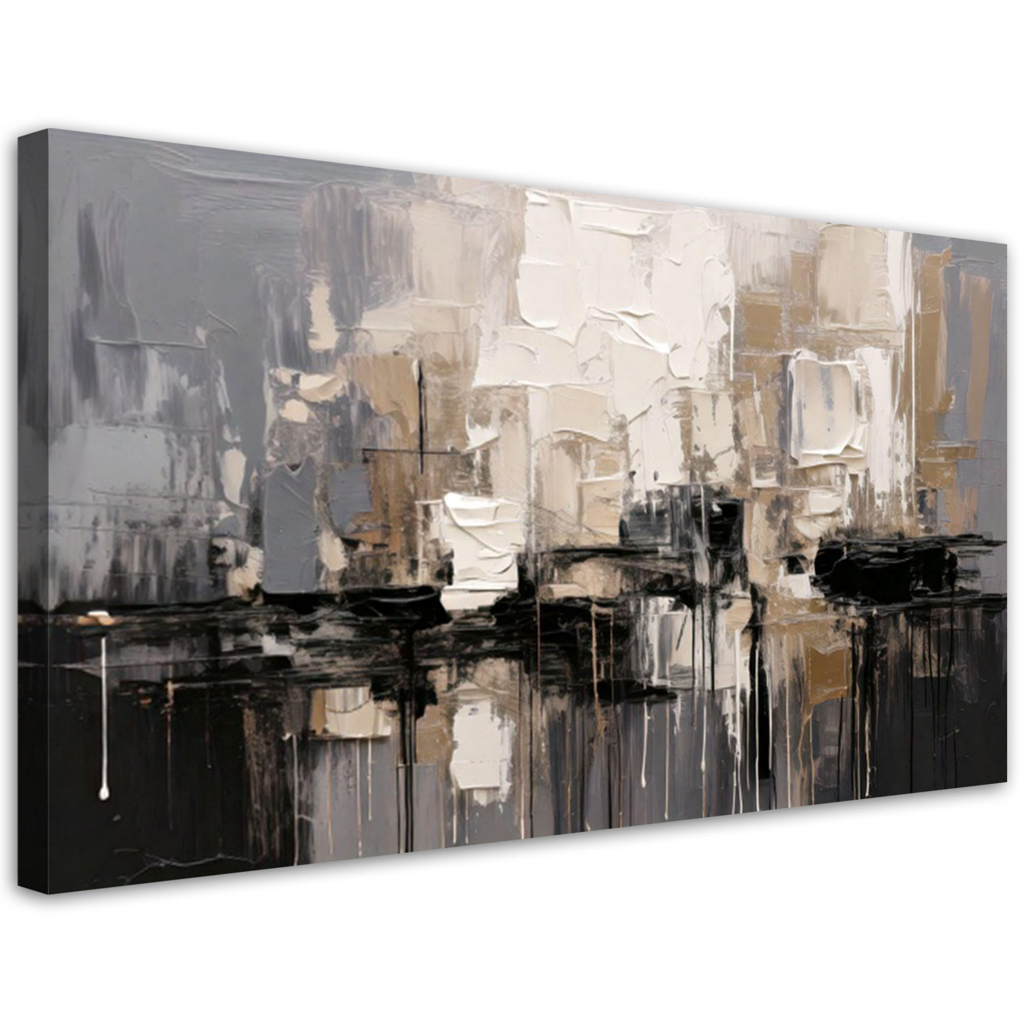 LEINWANDBILD Abstraktion in Grautönen 120x60cm - Grau, Textil (120/60cm) - Feeby