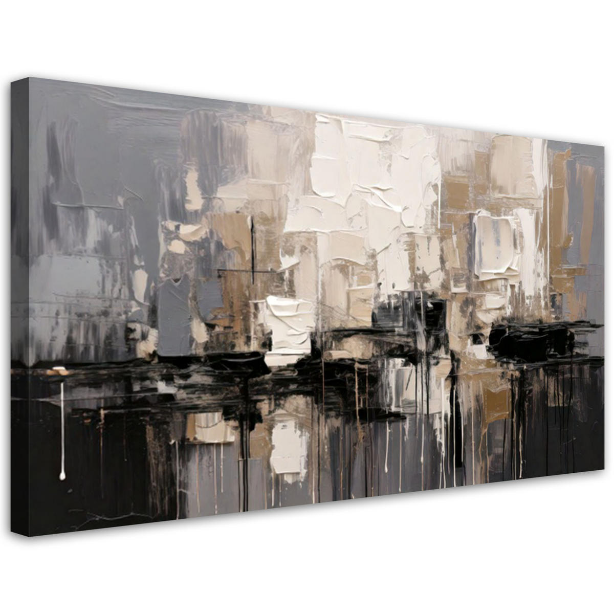 LEINWANDBILD Abstraktion in Grautönen 120x60cm - Grau, Textil (120/60cm) - Feeby