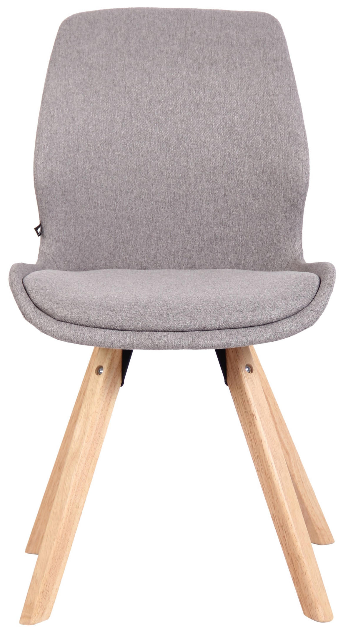 STUHL Stoff grau - Eukalyptusholzfarben/Grau, Holz/Textil (49/87.5/58cm) - CLP