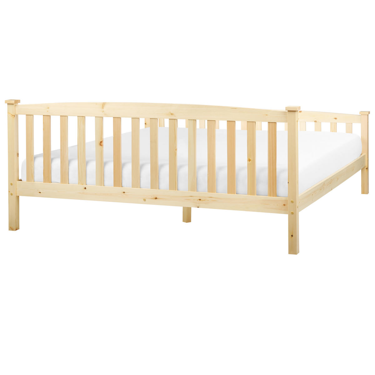 BETT mit Lattenrost 180x200 cm Heller Holzfarbton Giverny - Hellbraun, Holz (180/200cm) - Beliani