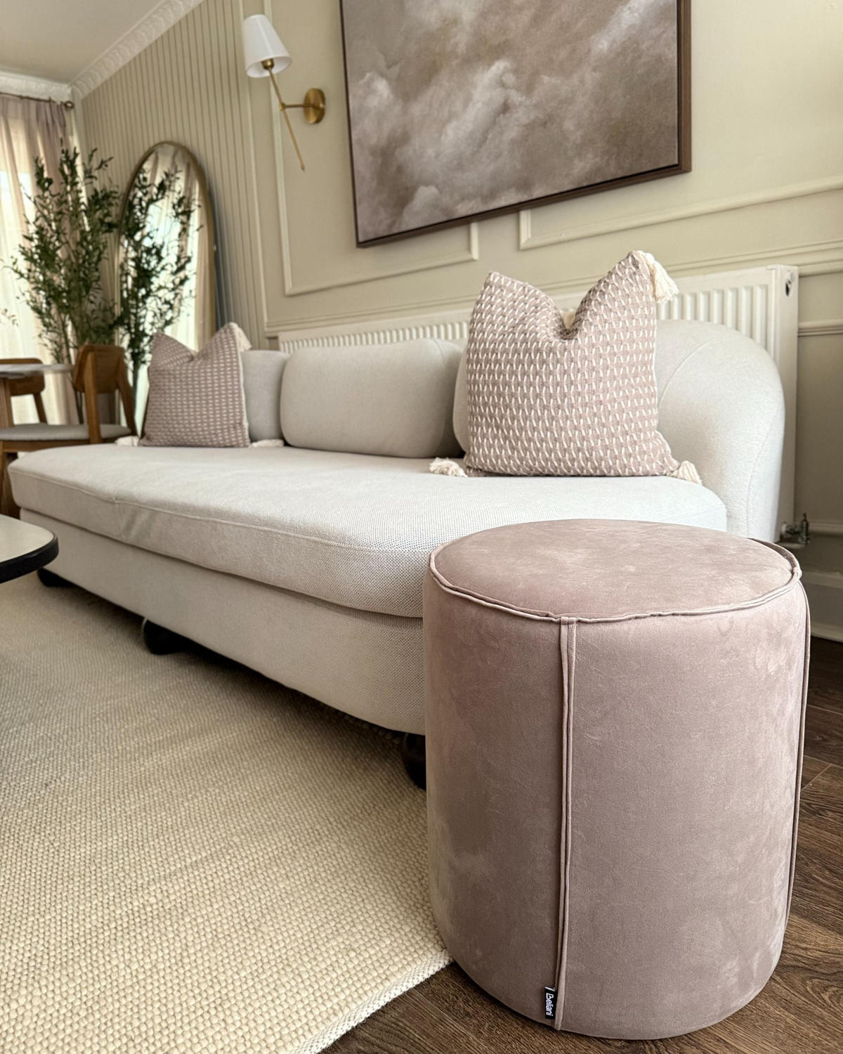 POUF Taupe Sedona - Taupe, Textil (40/43/40cm) - Beliani