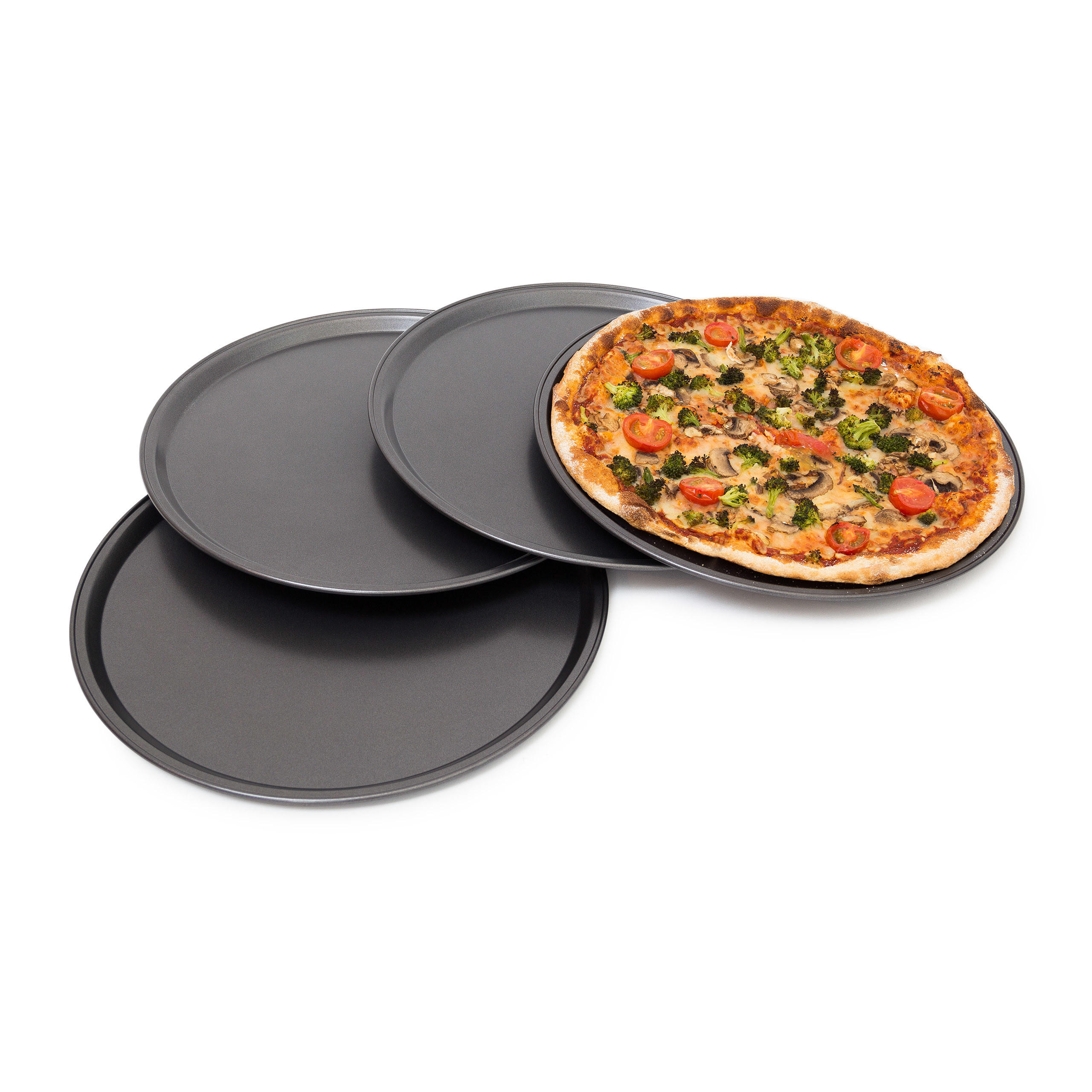 PIZZABLECH - Anthrazit, Metall (33/1.8/33cm) - Relaxdays