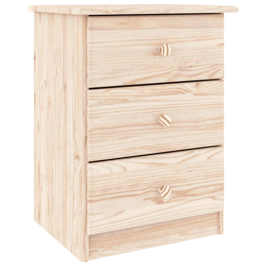 NACHTTISCH Natur 41/35/55,5 Cm Massivholz Kiefer - Braun, Holz (35/55.5/41cm) - vidaXL
