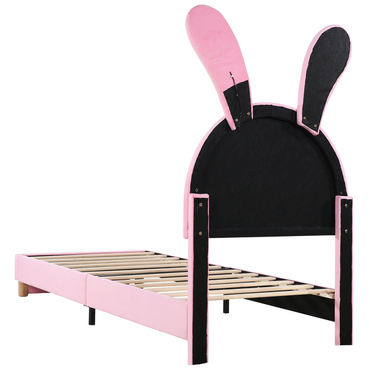 POLSTERBETT 90x200 LED Stauraum Lattenrost Kopfteil Samt Rosa - Pink, Textil (90/200cm) - FLIEKS