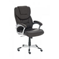 CHEFSESSEL Lederlook braun - Braun/Grau, Kunststoff/Textil (72/115/52cm) - CLP