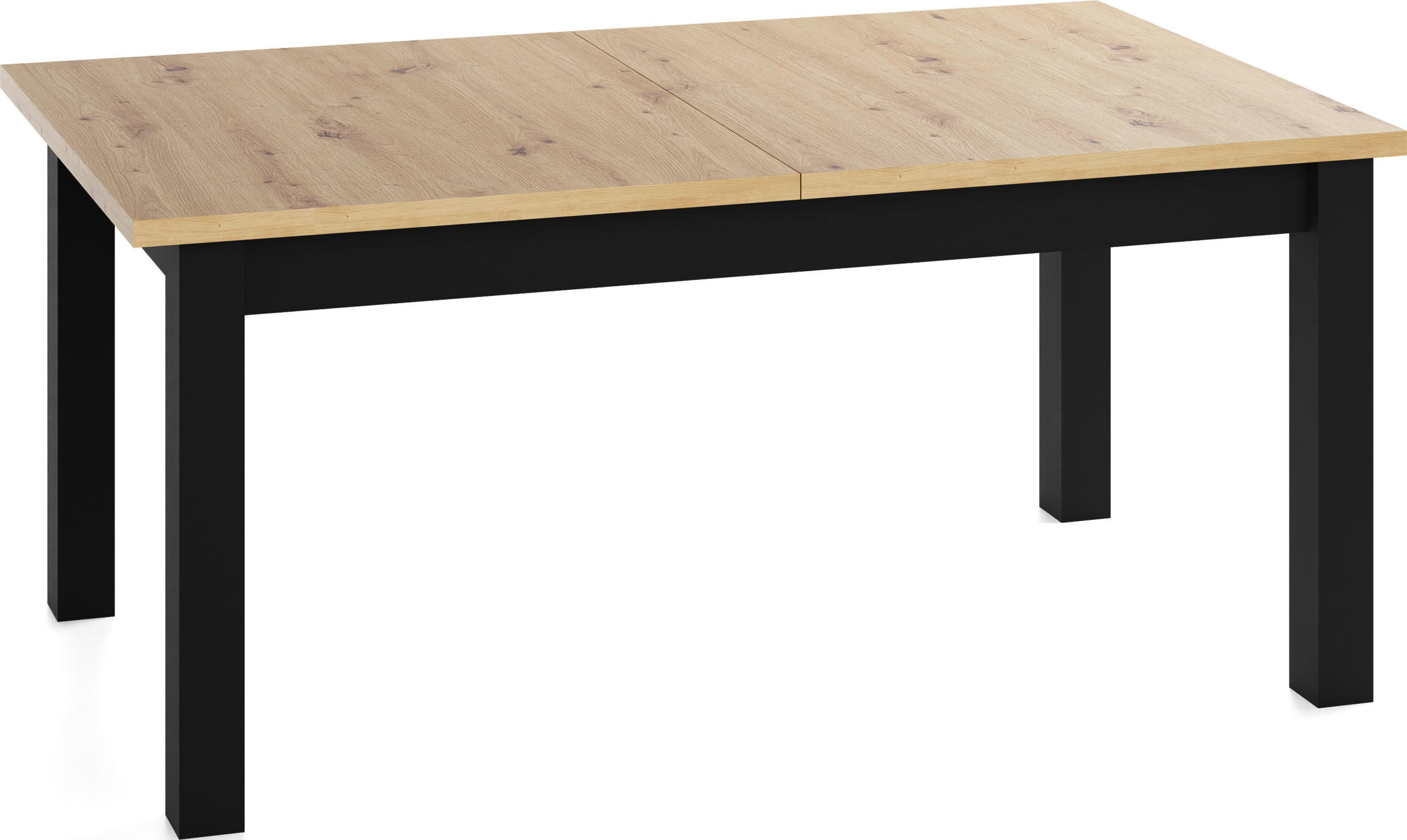 ESSTISCH Lindberg ausziehbar verlängerbar rechteckig, Eiche Artisan Hellbraun 160-240/90/77 cm - Schwarz/Braun, Holz/Holzwerkstoff (90/240/76.5cm) - WFL GROUP