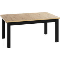 ESSTISCH Lindberg ausziehbar verlängerbar rechteckig, Eiche Artisan Hellbraun 160-240/90/77 cm - Schwarz/Braun, Holz/Holzwerkstoff (90/240/76.5cm) - WFL GROUP