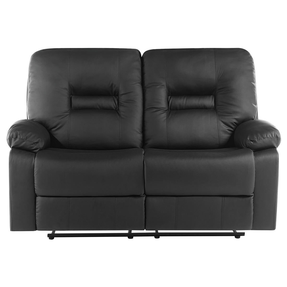 2-SITZER-SOFA Kunstleder Schwarz Bergen - Schwarz, Kunststoff/Textil (146/101/73cm) - Beliani