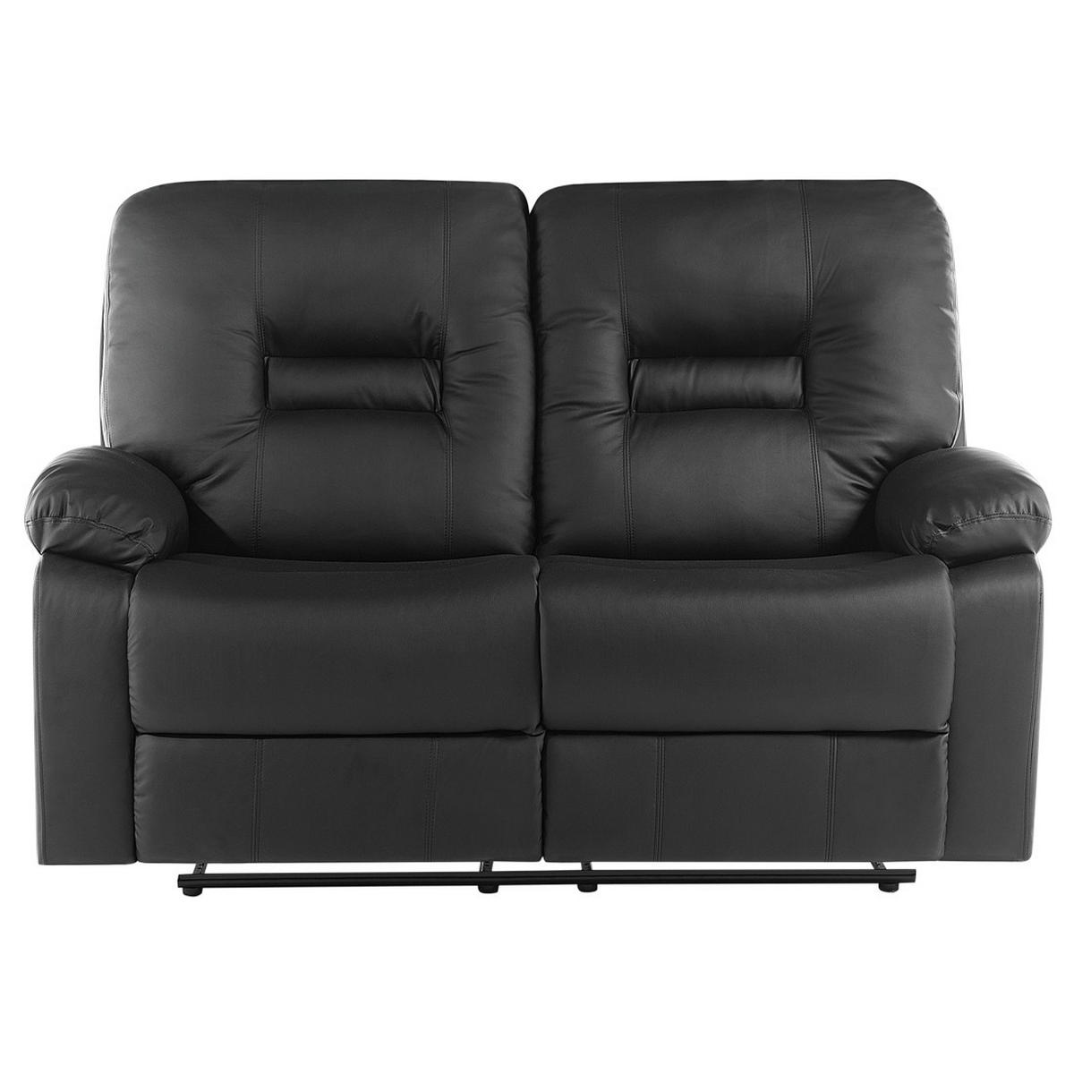 2-SITZER-SOFA Kunstleder Schwarz Bergen - Schwarz, Kunststoff/Textil (146/101/73cm) - Beliani