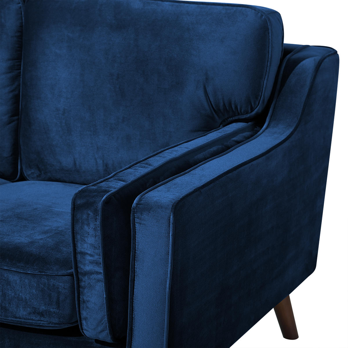 2-SITZER-SOFA Samtstoff Dunkelblau Lokka - Hellblau, Textil (150/85/83cm) - Beliani