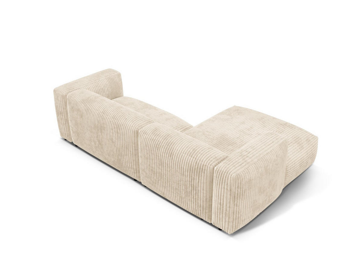 ECKSOFA modular links Martina aus Cord leichtes beige 2 Sitzplätze - Creme, Textil (176/283cm) - Micadoni