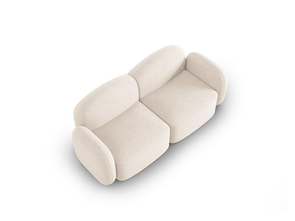 SOFA Blair aus Chenille-Stoff beige clair melange 2 Sitzplätze - Beige, Textil (87/80/194cm) - Micadoni