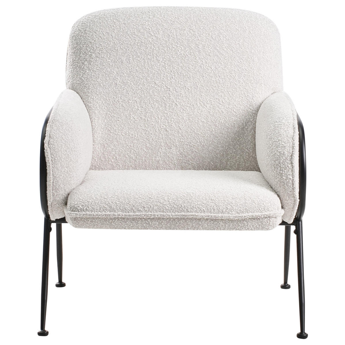 SESSEL Hellbeige Trysnes - Beige/Schwarz, Textil (74/84/75cm) - Beliani