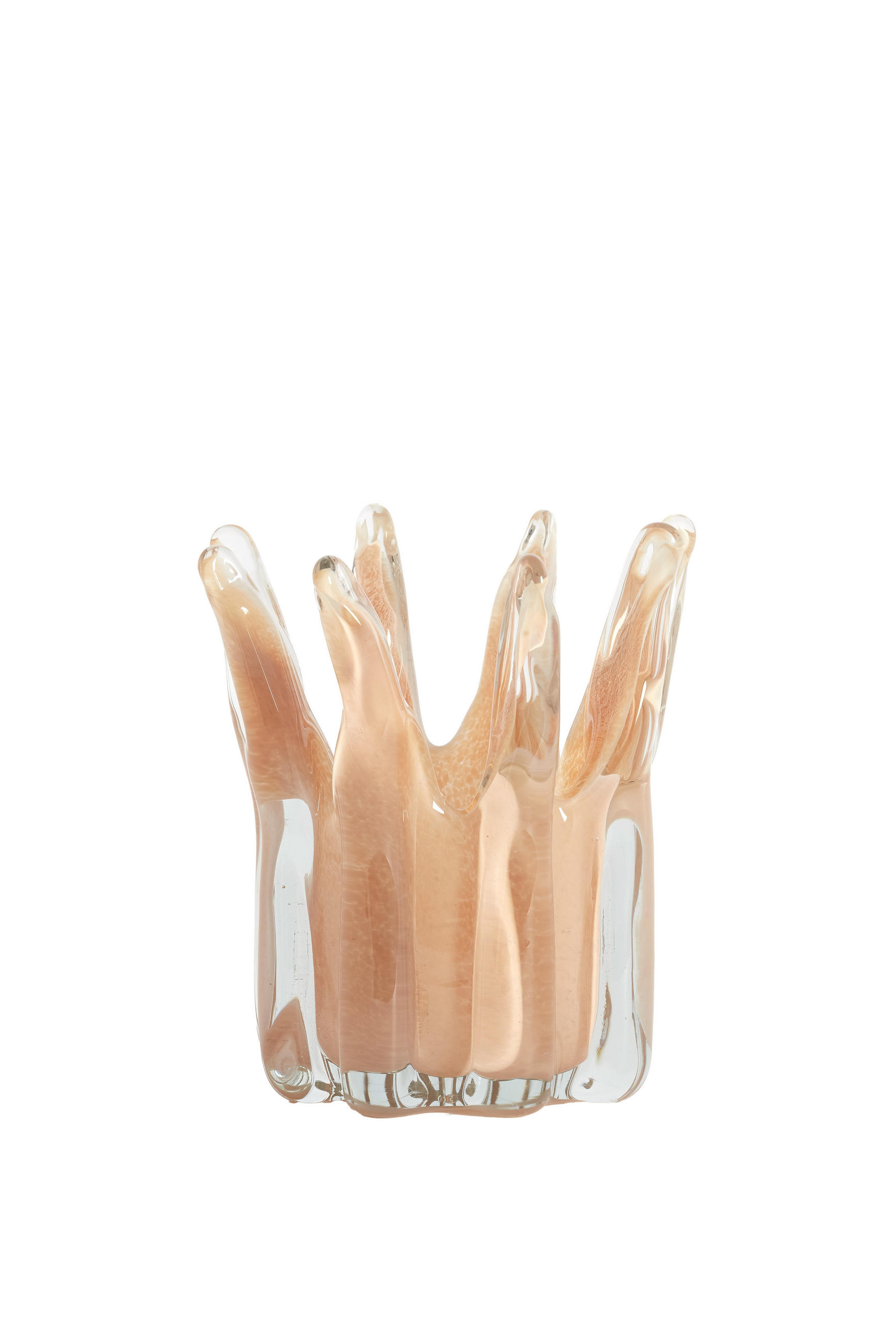 WINDLICHT Relien Orange 18/18/19 cm - Orange, Glas (18/19/18cm) - Light & Living