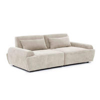 SOFA 2-Sitzer, Ekru - Weiß, Textil (218/82/109cm) - Oviala