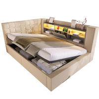 POLSTERBETT 140/190 cm Beige mit LED und Stauraum ohne Matratze - Beige, Textil (140/190cm) - MIVRAY