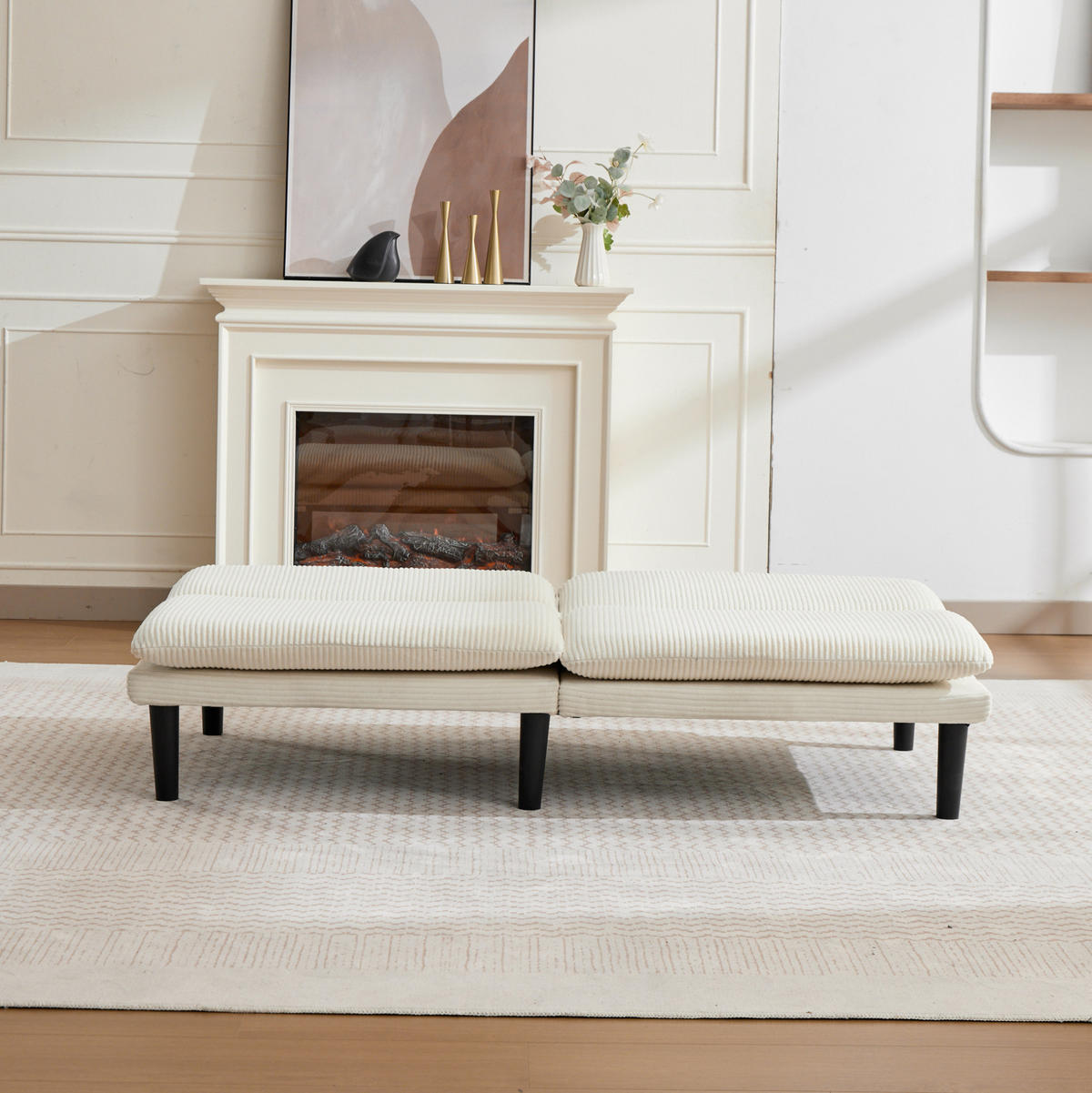 SOFA 2-Sitzer mit verstellbarer Rückenlehne Beige - Beige, Holzwerkstoff (168/67/86cm) - Meubliv
