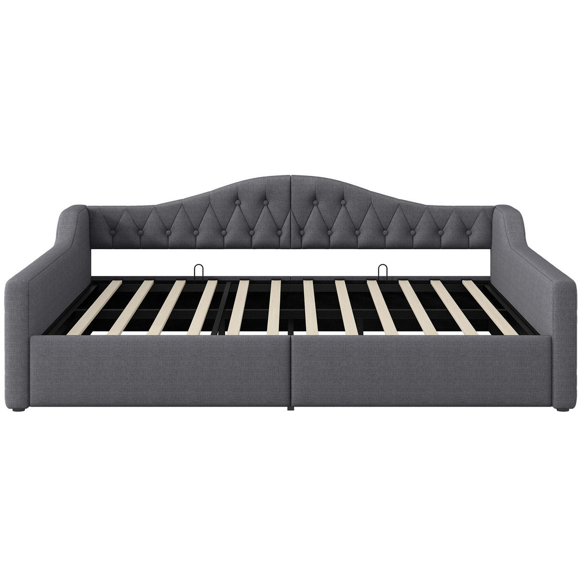 POLSTERBETT 140/200 cm mit LED-Beleuchtung und Bettkasten in Grau - Grau, Holzwerkstoff (140/200cm) - BEAOK