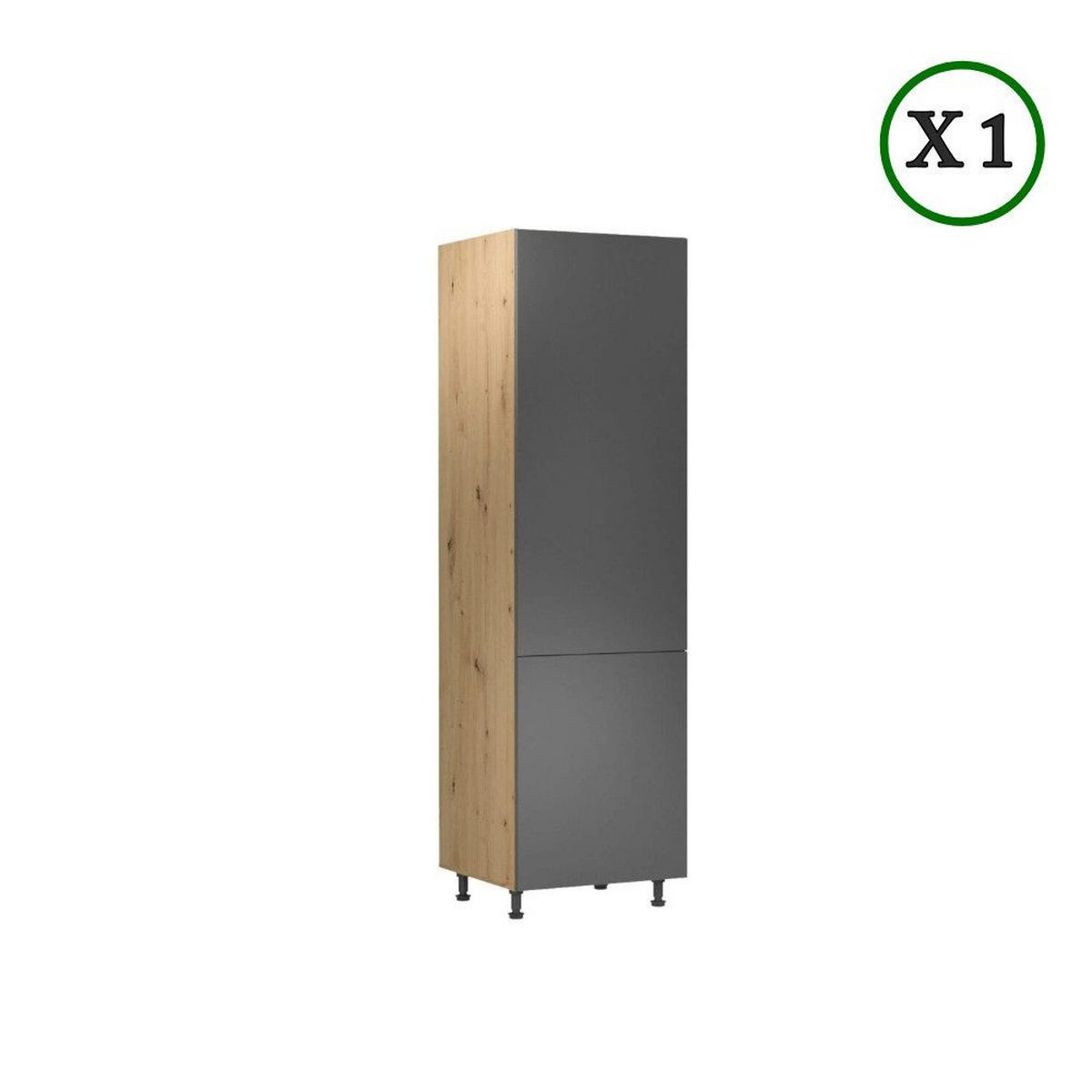 KÜCHENZEILE 260 cm - Langen K17-M240 - in Artisan Eiche / Grau - Eiche Artisan/Grau, Holz (240/248/58cm)