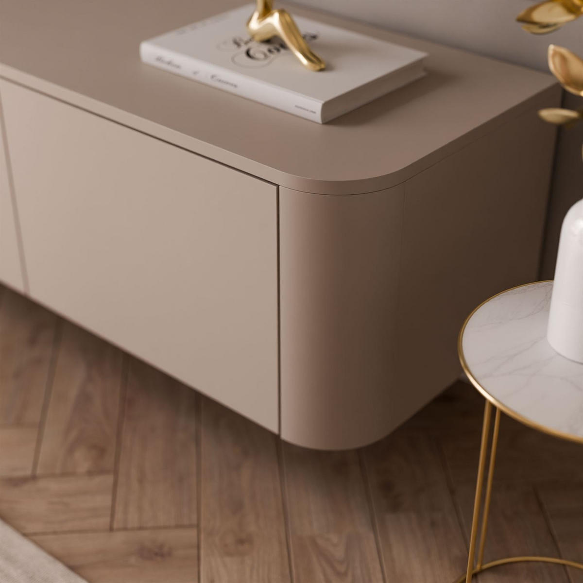 TV-HÄNGESCHRANK CELESTE mit LED-Beleuchtung, Push-to-open System - Kaschmir, Holzwerkstoff (200/33.5/40cm) - Lookway