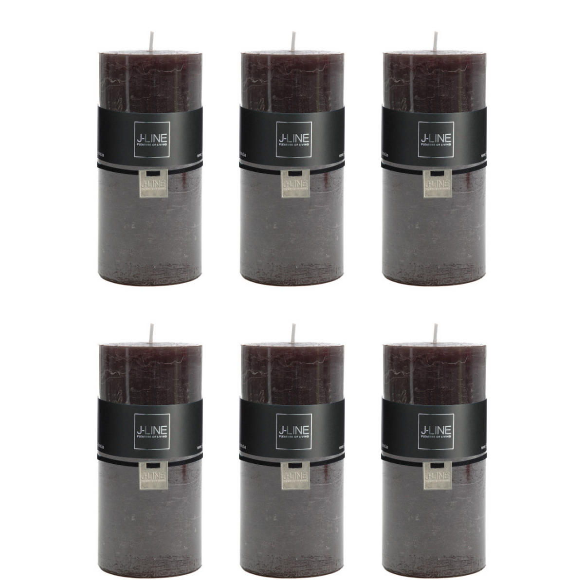 DUFTKERZE ZART - Schwarz - L - 52 Std. - 6er set - Schwarz, Paraffin (7/15cm) - J-Line