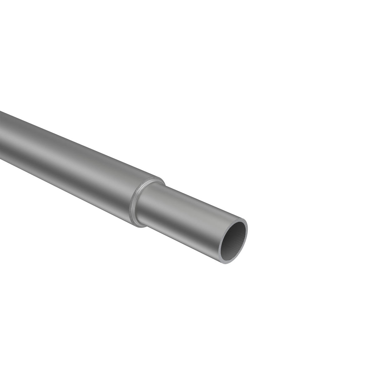 GARDINENSTANGE / TELESKOPSTANGE Hera Livo 130-240 cm, 2-läufig, 16/13 mm Ø Silbergrau - Silberfarben/Alufarben, Kunststoff/Metall (240cm) - INTERDECO