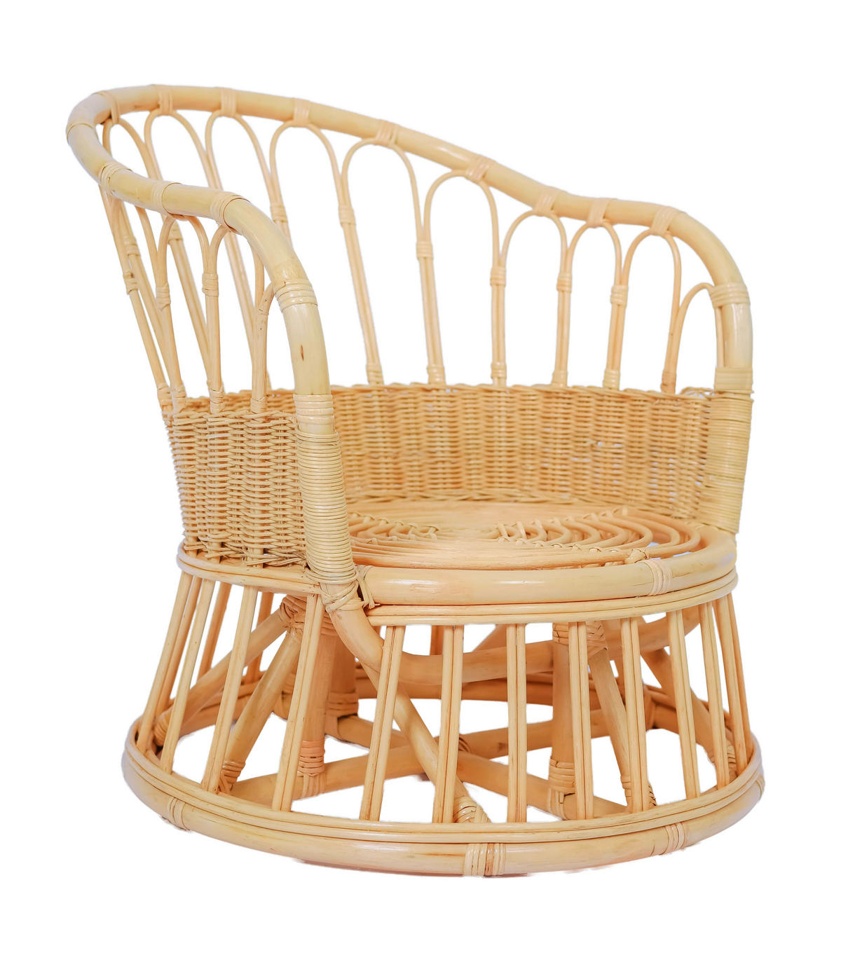 SESSEL Rattan Beige - Braun, Holz (60/63/62cm) - Nordlys