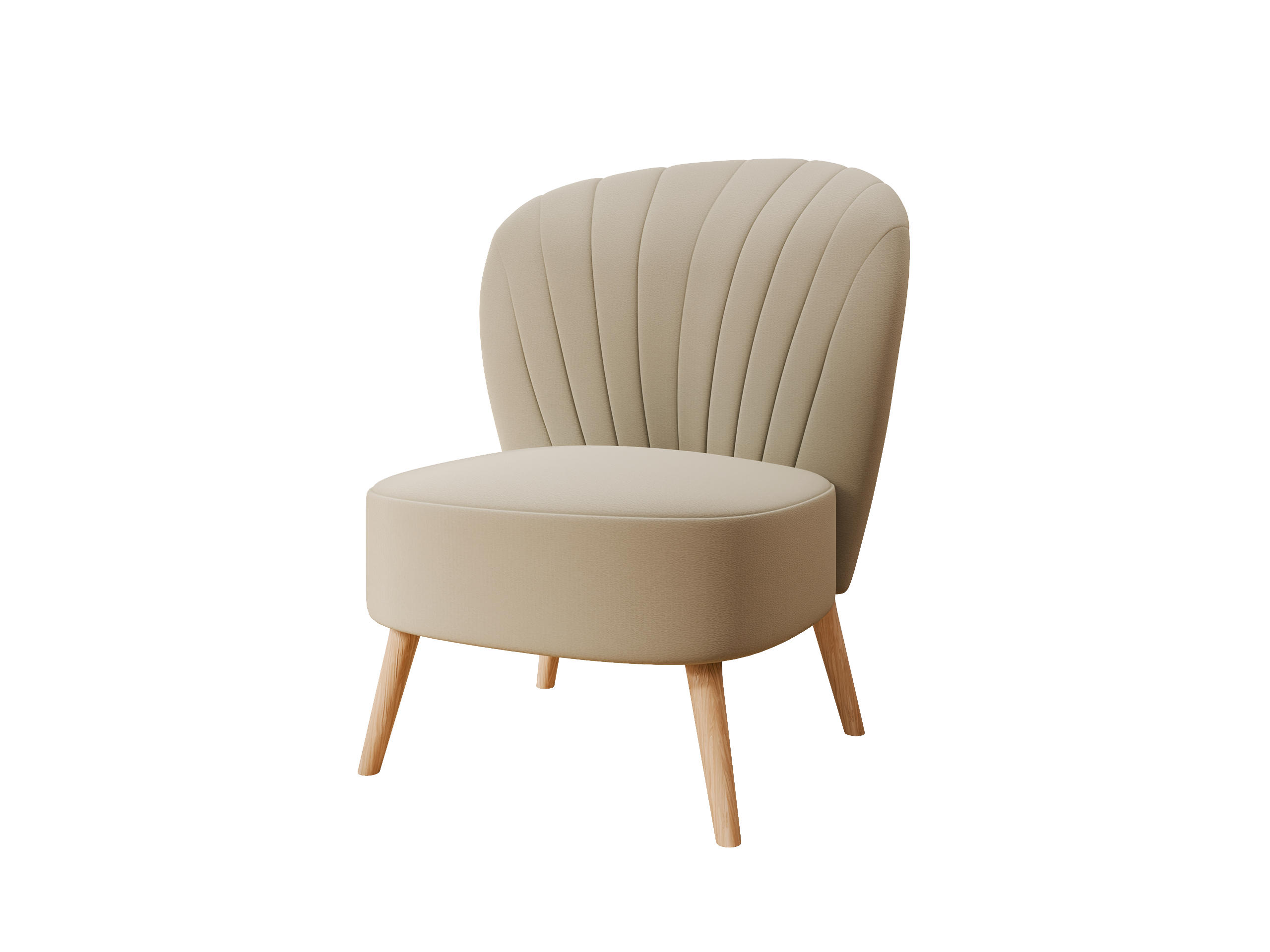 SESSEL Lumora mit Holzbeinen beige - Beige, Holz (68/82/78cm) - Panda Möbel