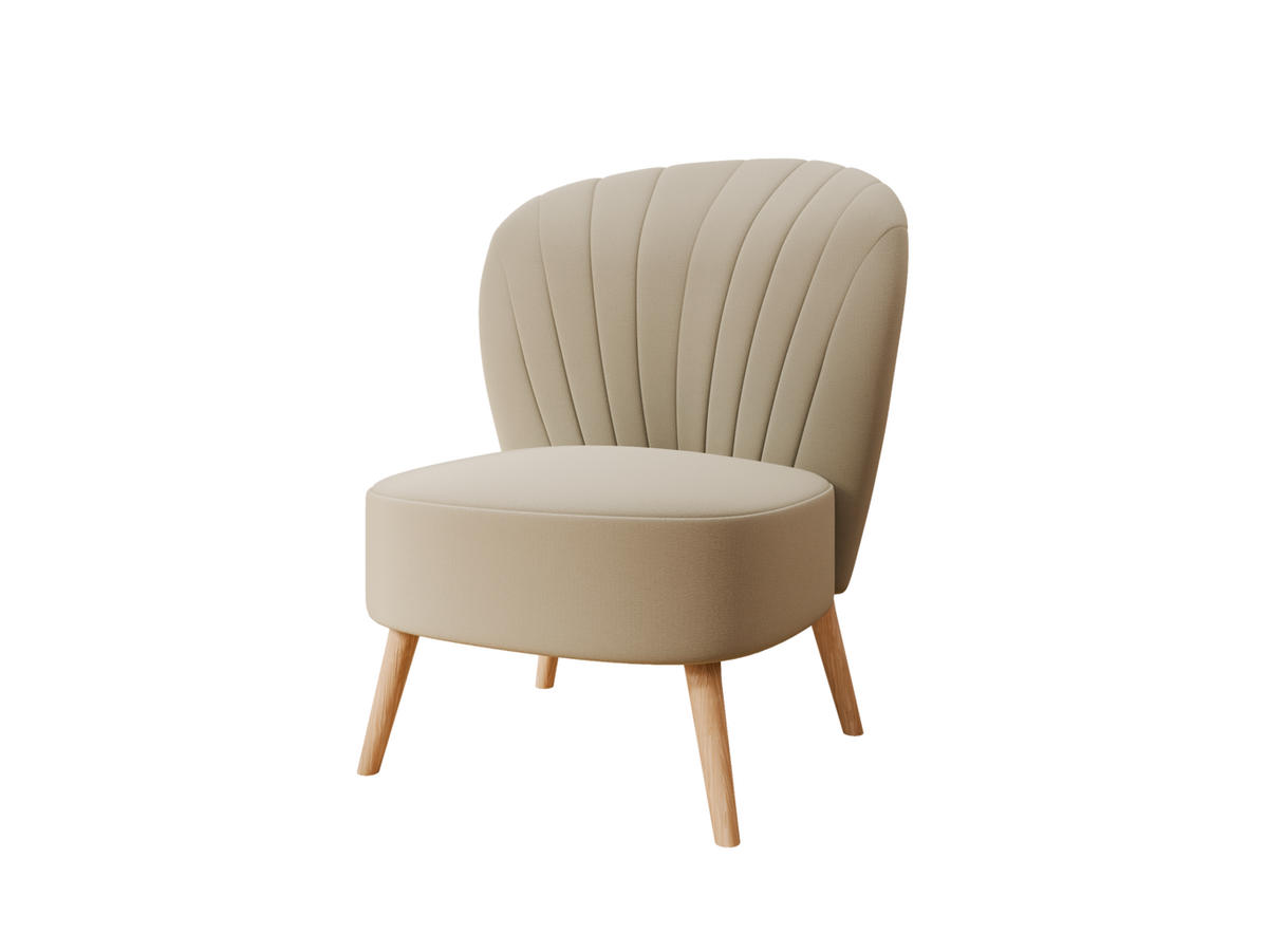 SESSEL Lumora mit Holzbeinen beige - Beige, Holz (68/82/78cm) - Panda Möbel