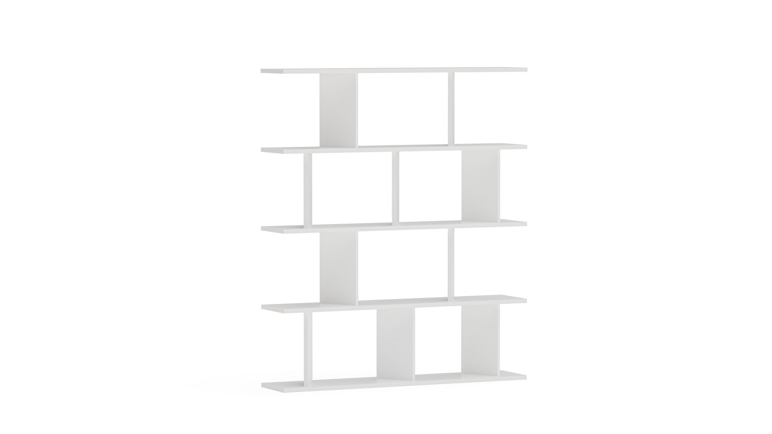 BÜCHERREGAL Grace Weiß - Weiß, Holzwerkstoff (120/141/24.6cm) - Decorotika