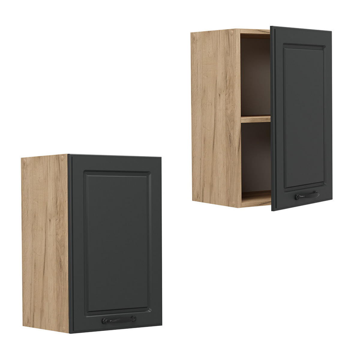 HÄNGESCHRANK R-Line Anthrazit Landhaus 40 cm - Honigeiche/Anthrazit, Holzwerkstoff (40/60/31cm) - Vicco