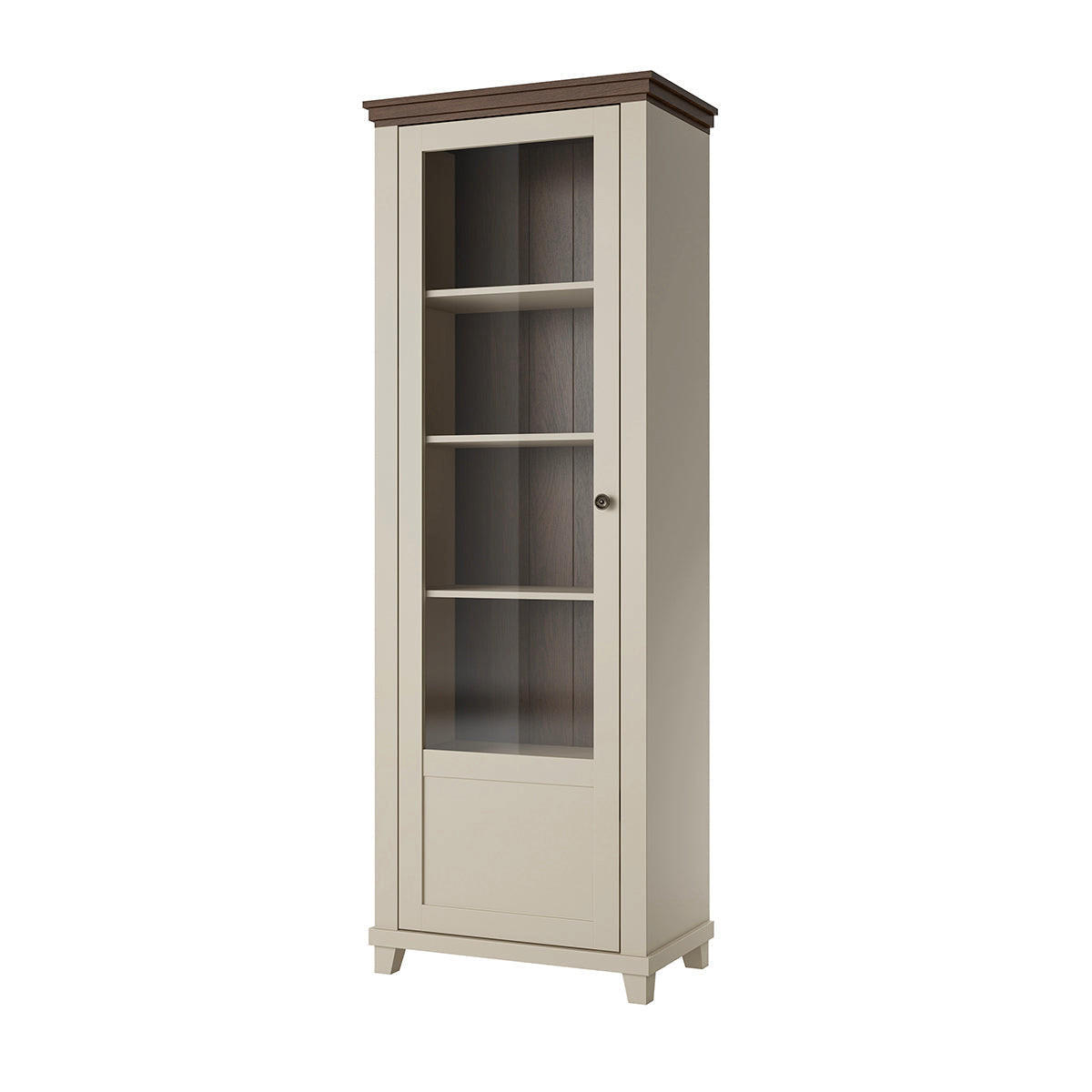 VITRINE Martin Beige und Holz - Beige, Holzwerkstoff (71.2/200/42cm) - Petits-meubles