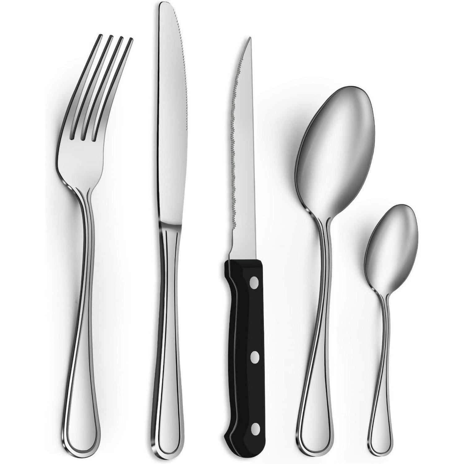 BESTECKSET 30-teiliges Set Edelstahl für 6 Personen spülmaschinenfest - Multicolor, Metall