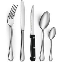 BESTECKSET 30-teiliges Set Edelstahl für 6 Personen spülmaschinenfest - Multicolor, Metall