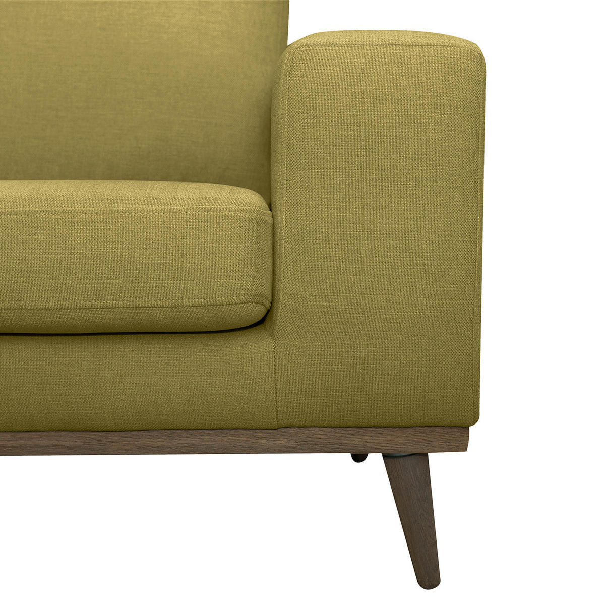 SESSEL - Eichefarben/Olivgrün, Eichenholz/Textil (122/81/88cm) - home24