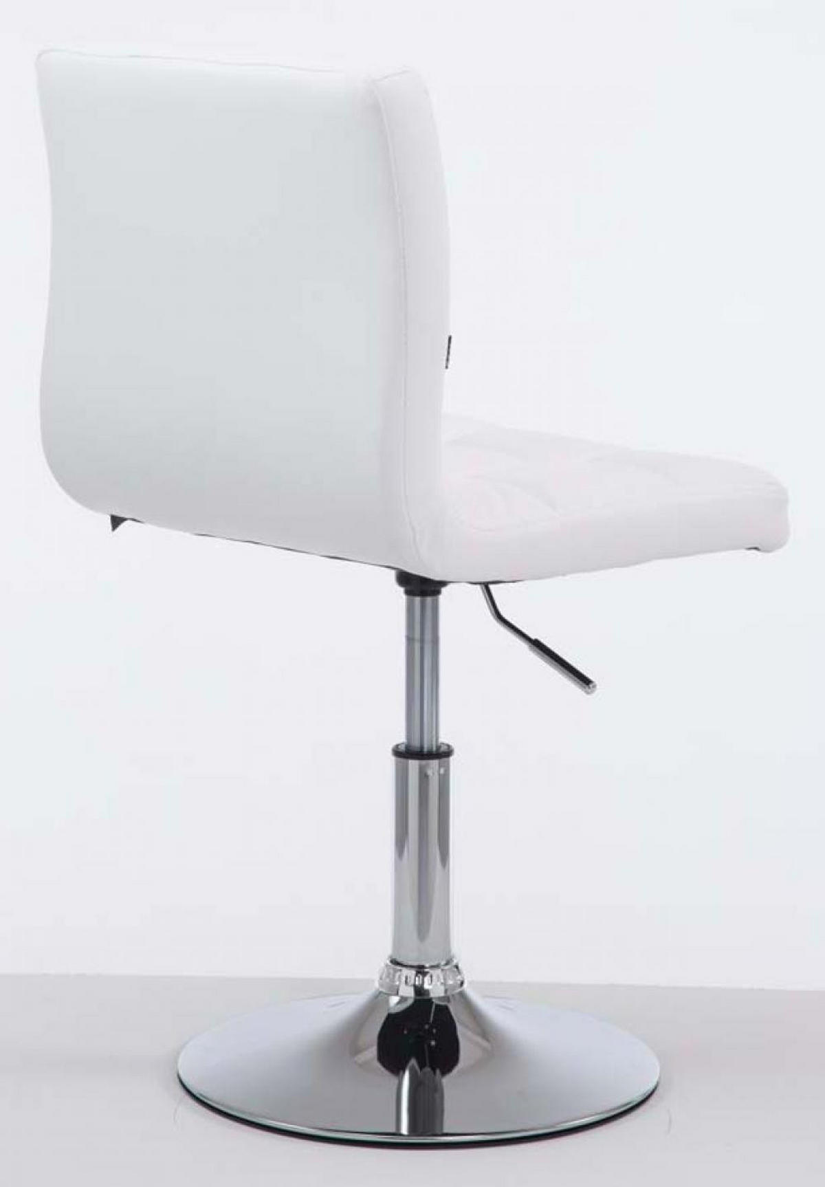 DREHSTUHL 2er Set Lederlook weiß - Chromfarben/Weiß, Textil/Metall (44/74/49cm) - CLP