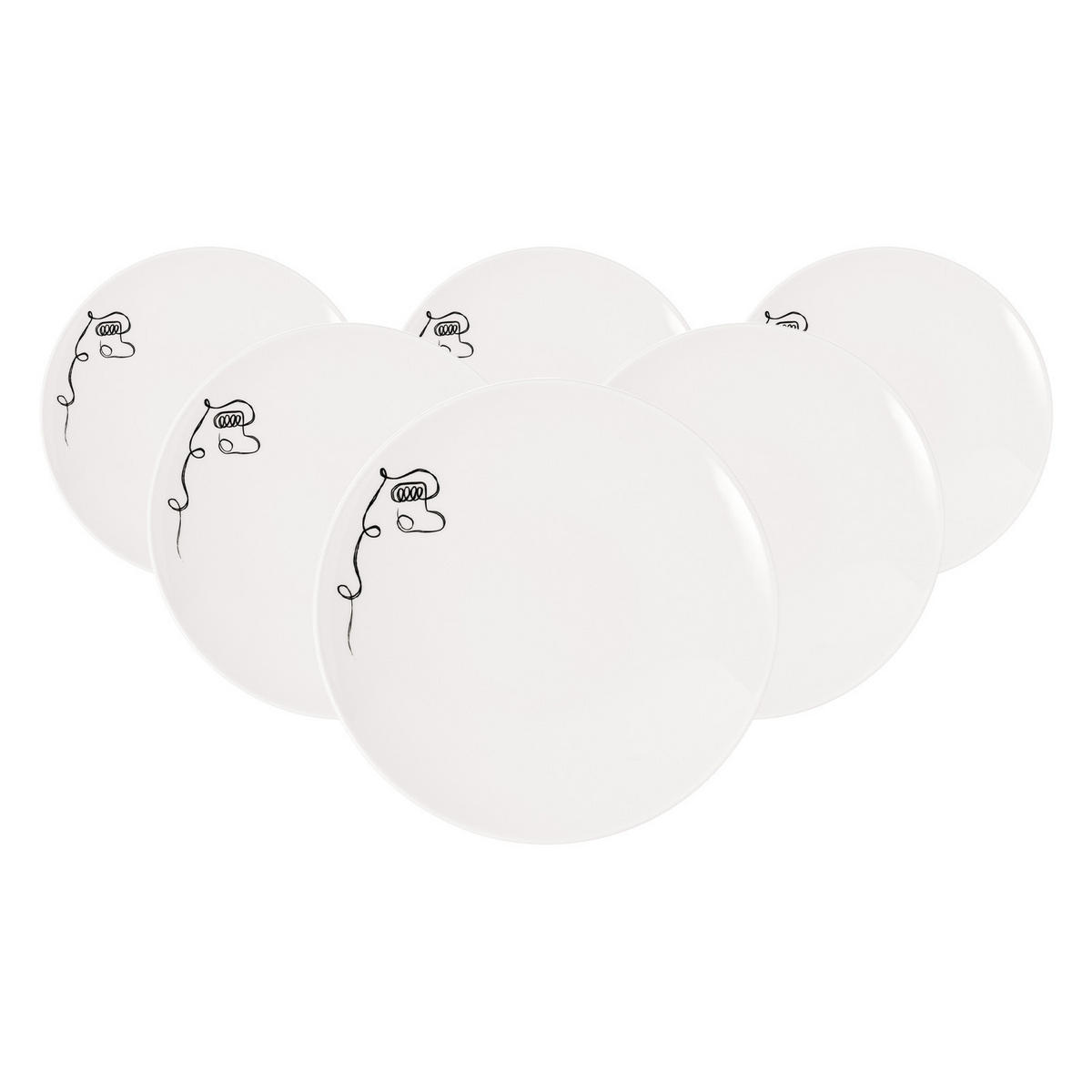 FRÜHSTÜCKSTELLER XMAS Statement Lines weiß ø 21,2 cm 6er Set - Weiß, Keramik (21.2cm) - Villeroy & Boch