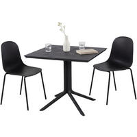 GARTENMÖBEL-SET Mara 2 Stühle 186x80x85cm Kunststoff Schwarz Balkonset - Schwarz, Kunststoff - DELUKE