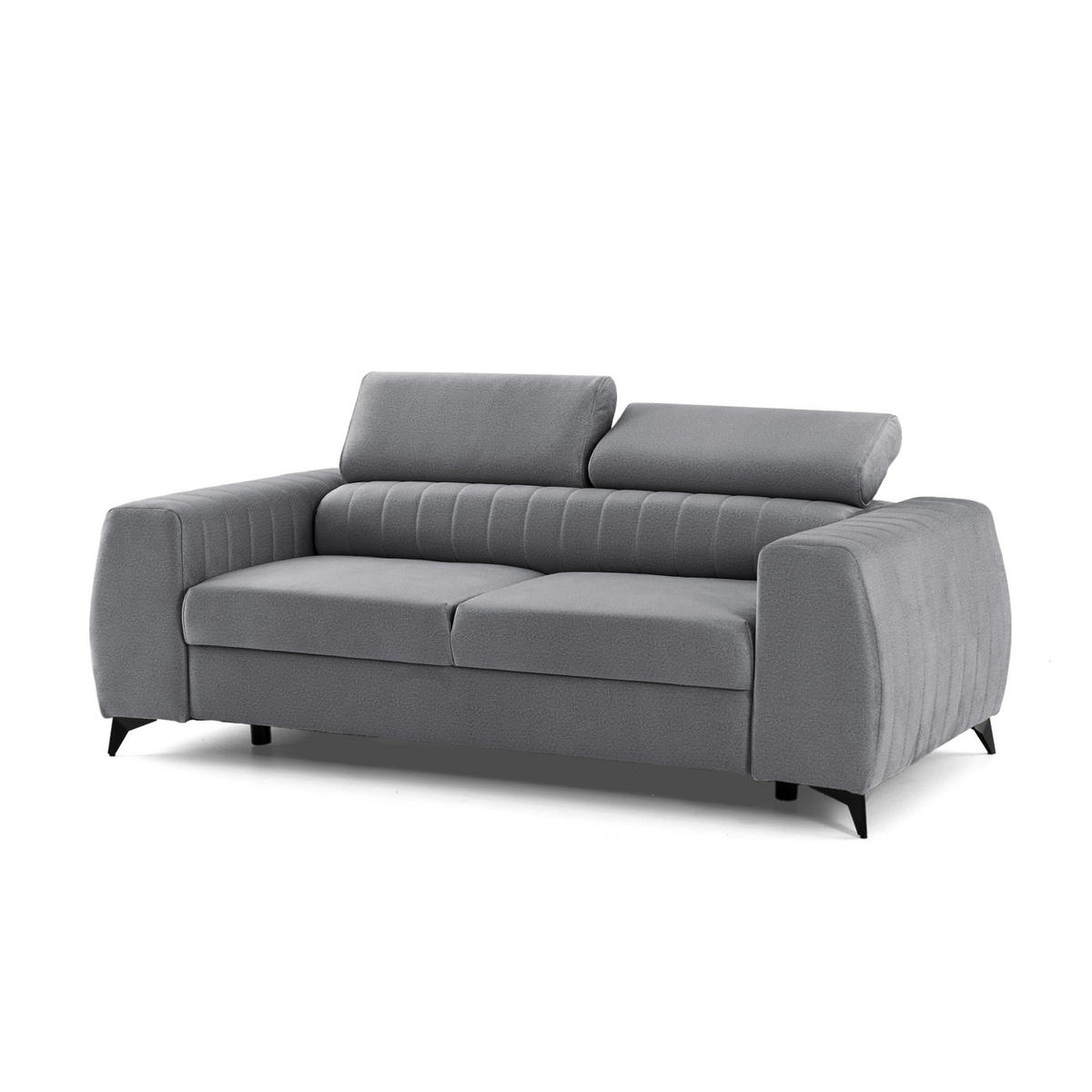 2-SITZER-SOFA PIERO 206 cm Velours Grau - Schwarz/Grau, Holz/Textil (206/95/100cm) - Muffo